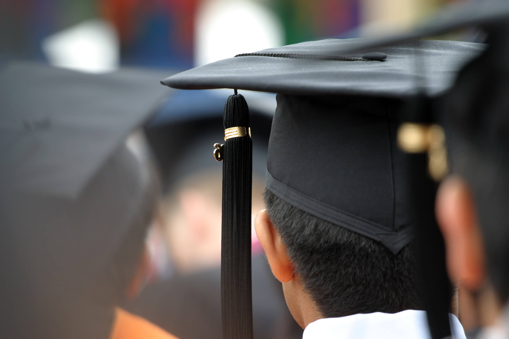 Shot of graduation caps during commencement