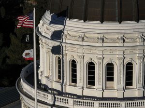 SACRAMENTO, CALIFORNIA - AUGUST 19: An aerial view of the California state Capitol on August 19, 2025 in Sacramento, California. Republican state legislators filed a lawsuit today in hopes of blocking a mid-year redistricting plan that Gov. Gavin Newsom is proposing to counter an effort in Texas to redraw Congressional district lines. (Photo by Justin Sullivan/Getty Images)