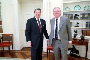 President Ronald Reagan Meeting with William F Buckley in Oval Office, 1/21/1988