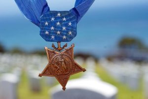 The United States Navy Medal of Honor, the highest military decoration awarded for conspicuous gallantry and intrepidity at the risk of life above and beyond the call of duty.