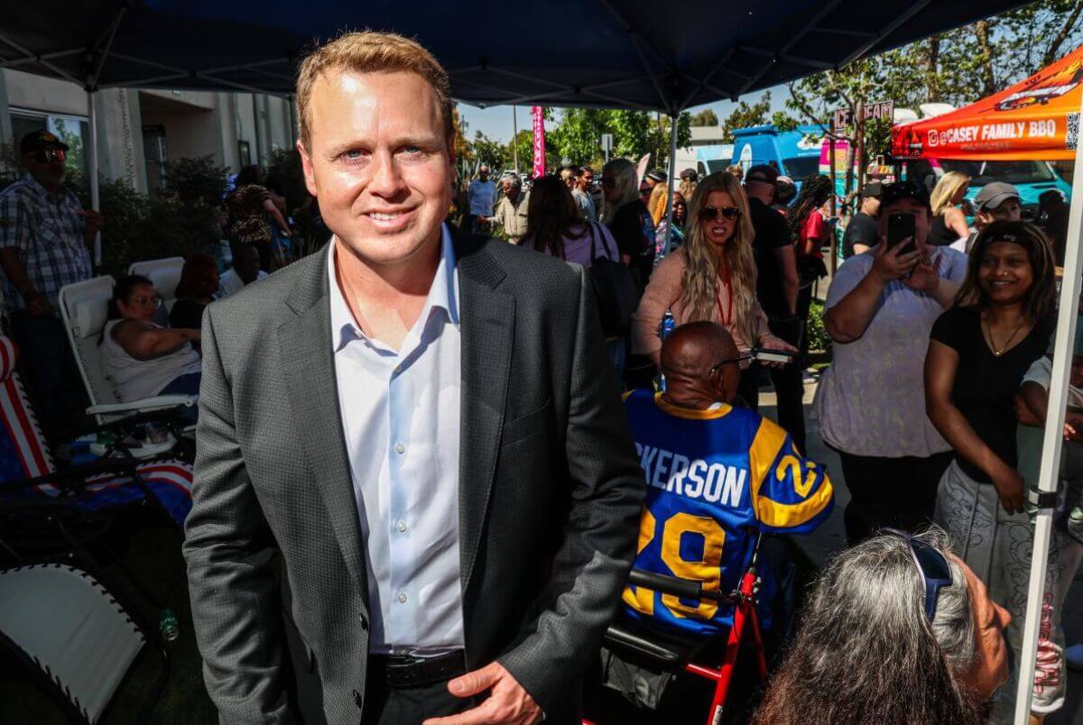 Mayoral candidate Spencer Pratt hosts a campaign event in Los Angeles on Wednesday.