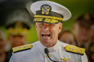 Admiral Samuel Paparo, commander of United States Indo-Pacific Command, speaks during the commemoration the 80th anniversary of the Battle and Liberation of Manila at the Manila American Cemetery on February 22, 2025 in Taguig, Metro Manila, Philippines.