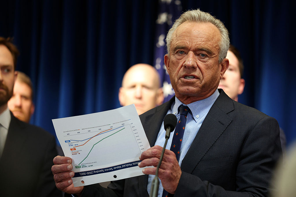 MINNEAPOLIS, MINNESOTA - MAY 21: Secretary of Health and Human Services Robert F. Kennedy, Jr. addresses media to announce actions for combating fraud in Minnesota at the U.S. Attorney's Office for the District of Minnesota on May 21, 2026 in Minneapolis, Minnesota. The Department of Justice is bringing charges against 15 people for fraud that targeted seven Medicaid programs and over $90 million in taxpayer dollars. (Photo by David Berding/Getty Images)
