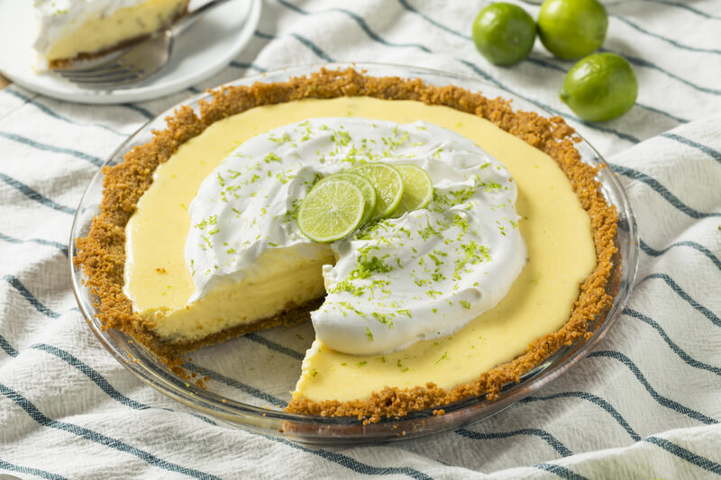 Sweet Homemade Key Lime Pie with Zest and Cream