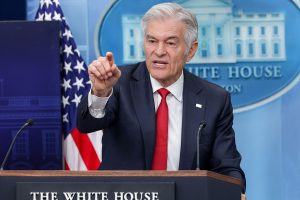 Administrator for the Centers for Medicare & Medicaid Services Dr. Mehmet Oz answers questions during a press conference in the Brady Press Briefing Room at the White House on June 02, 2026 in Washington, DC.