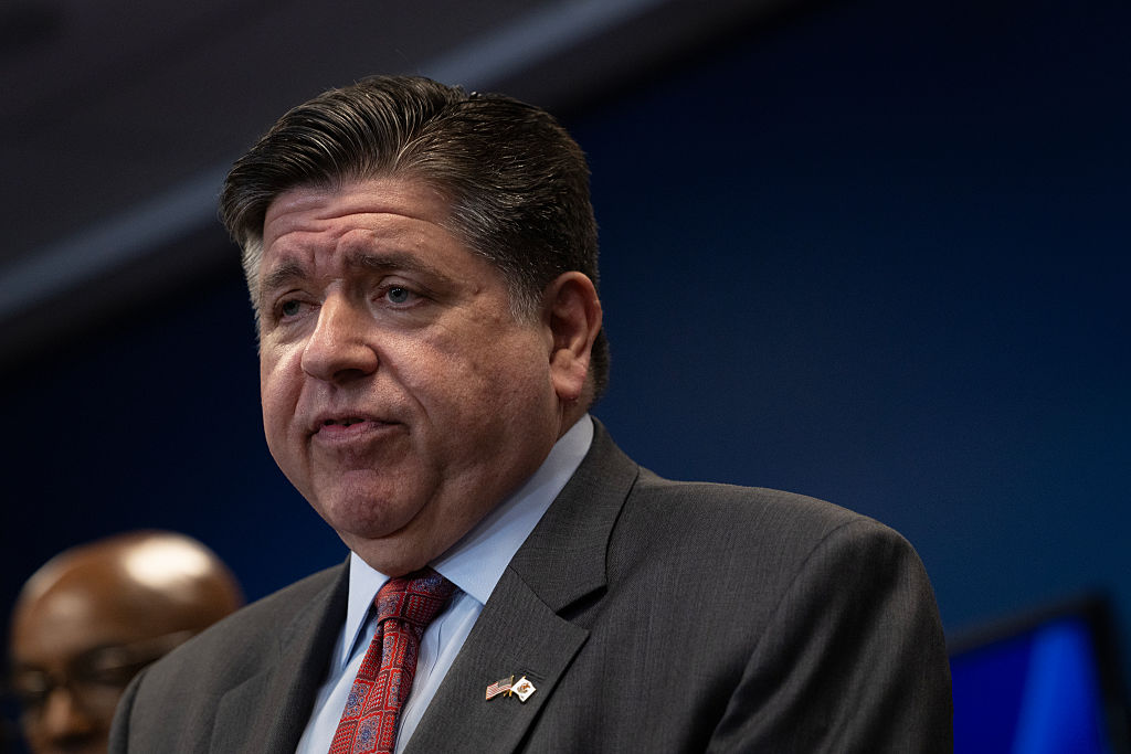 CHICAGO, ILLINOIS - OCTOBER 06: Illinois Gov. JB Pritzker speaks at a news conference October 06, 2025 in Chicago, Illinois. Pritzker, Chicago Mayor Brandon Johnson and other political leaders addressed President Donald Trump's threat to deploy the National Guard to the city. Pritzker accused the president of using the troops as political props and of trying to incite violence in the city for political gain. (Photo by Scott Olson/Getty Images)