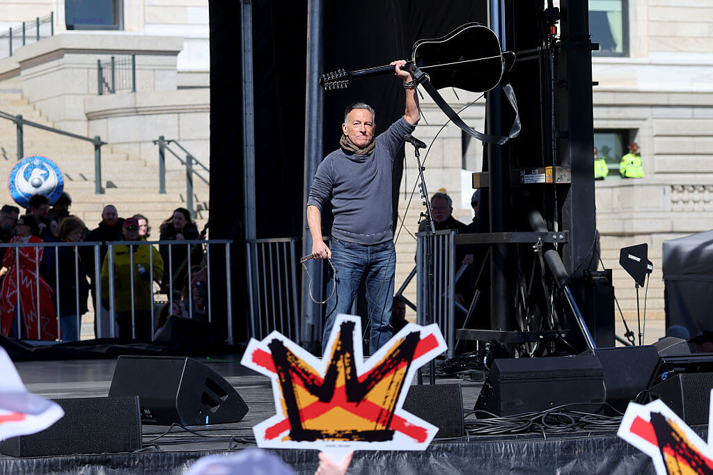 Bruce Springsteen performs onstage as Hundreds of Thousands Protest as part of the No Kings Rallies on March 28, 2026 in St. Paul, Minnesota.