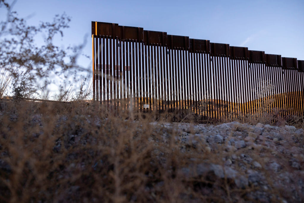 The U.S.-Mexico border fence ends with a gap on January 20, 2025 east of Sasabe, Arizona. Nightly, immigrants pass around the fence after smugglers transport them to the remote area in the Sonora Desert.
