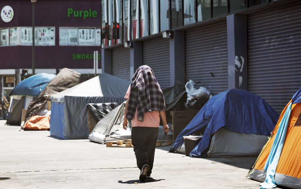 skid row, los angeles, paid to vote