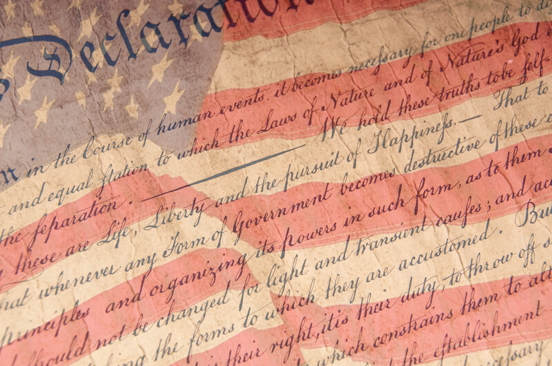 Declaration of Independence Close Up. Close up of Declaration of Independence