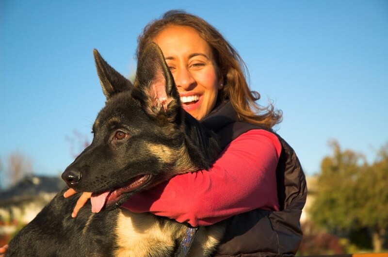 pet loss, woman with her dog