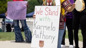 Supporters of Karmelo Anthony chant outside of the Collin County Courthouse in McKinney, Texas, June 6, 2026.