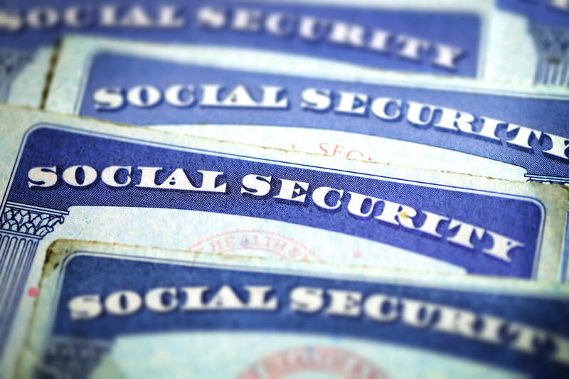 Social Security Cards Symbolizing Benefits for Elderly United Stated.