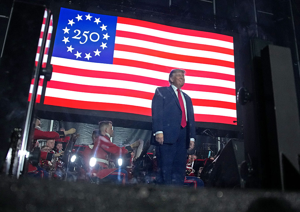 President Donald Trump speaks during a rally to kick off the Great American State Fair