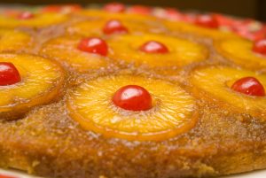 Photo of yummy pineapple upside down cake for dessert.