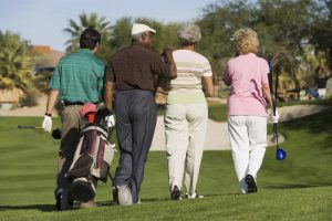 senior golfers, playing golf