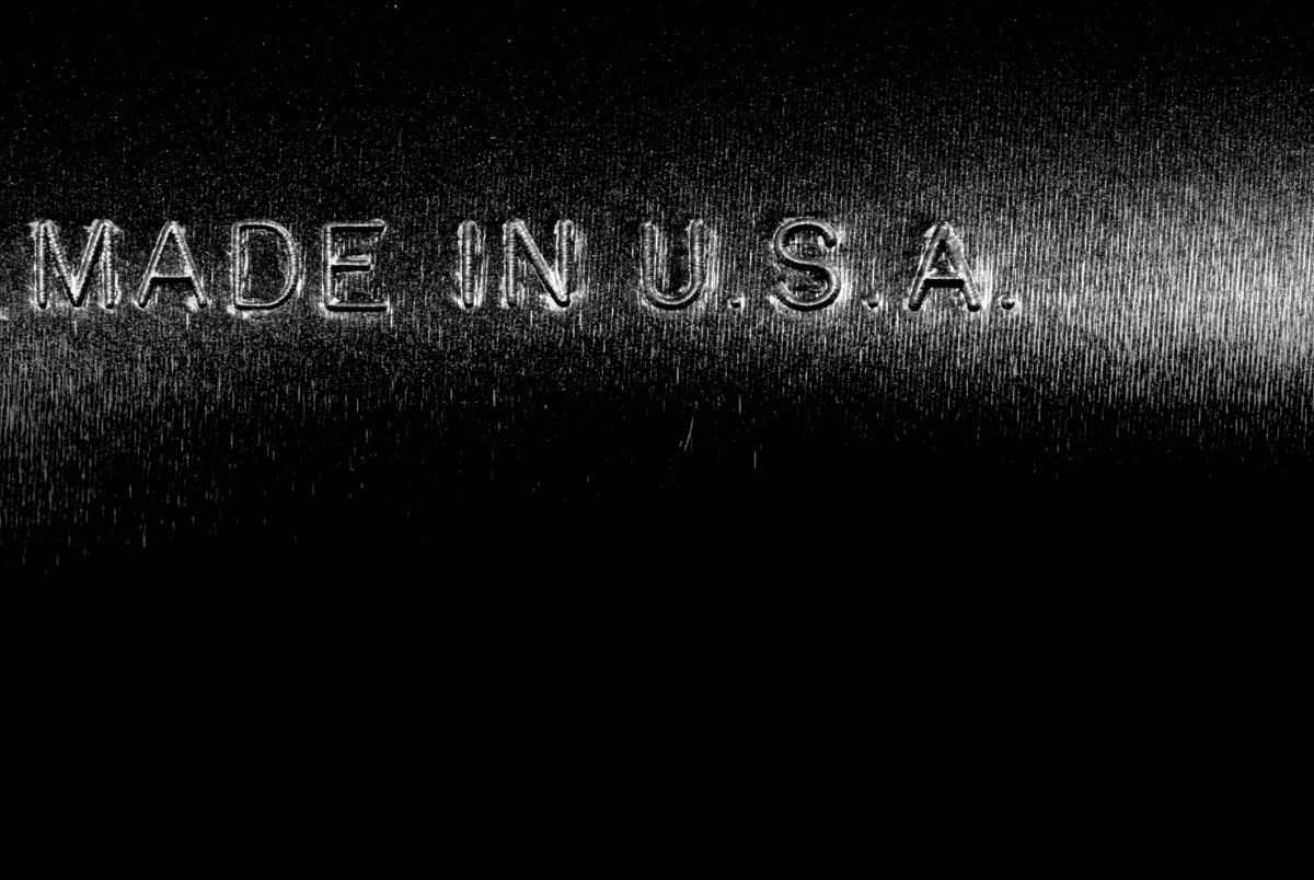 Made in U. S. A etched in steel