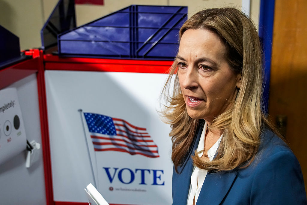 Mikie Sherril, NJ governor; blamed a software glitch for thousands of non-citizens being registered to vote,